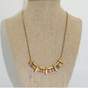 Stella & Dot Wanderer Necklace Rainbow Goldtone